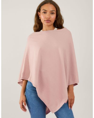 Accessorize Women's Knit Poncho Pink - Natural