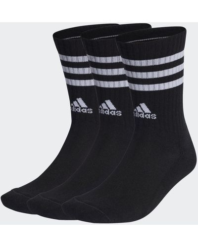 adidas 3-Streifen Cushioned Crew Socken, 3 Paar - Schwarz