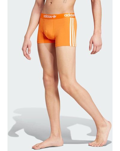 adidas Comfort Flex Cotton 3-Stripes Trunk Underwear - Orange