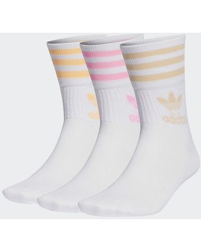adidas Mid-Cut Crew Socken, 3 Paar - Weiß