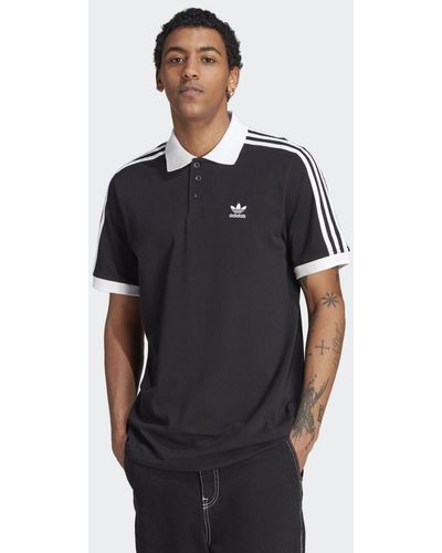 adidas T-Shirt ADICOLOR CLASSICS 3-STREIFEN POLOSHIRT - Schwarz