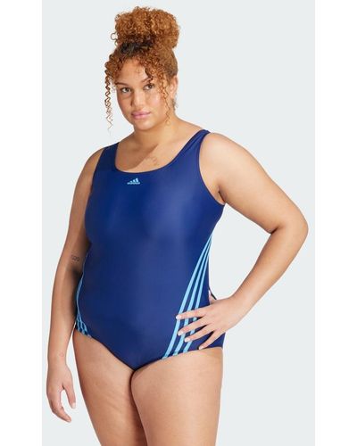 adidas 3-stripes Zwempak (grote Maat) - Blauw