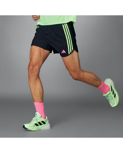 adidas Short Own the Run 3-Stripes - Blu