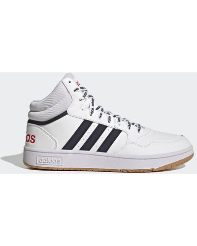 adidas Hoops 3.0 Mid Lifestyle Basketball Classic Vintage Schoenen - Wit