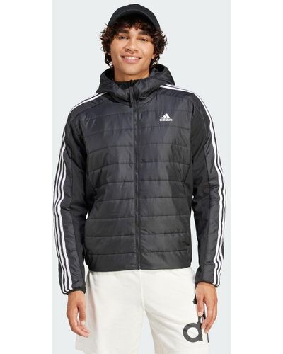 adidas Giacca Essentials 3-Stripes Insulated Hooded Hybrid - Nero