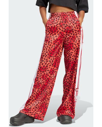 adidas Originals Leopard Luxe Wide Leg Adibreak Tracksuit Bottoms - Rojo