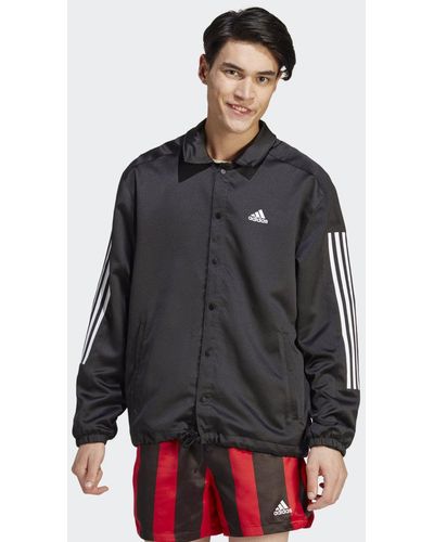 adidas Satin Coaches Jacke - Schwarz