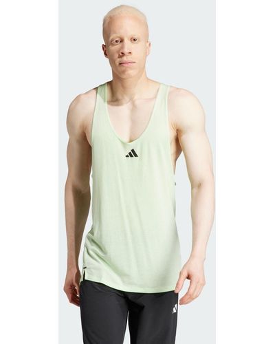 adidas Camiseta sin mangas Workout Stringer - Verde
