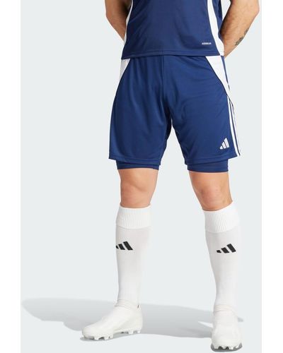 adidas Short d'entraînement 2 en 1 Tiro 24 - Bleu