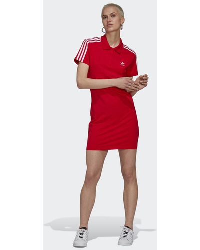adidas Adicolor Classics T-Shirt-Kleid - Rot