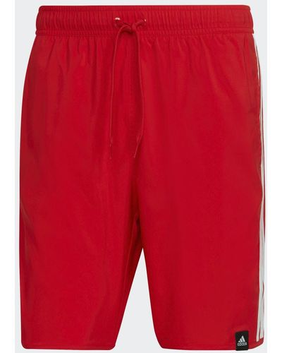adidas Short de bain Classic-Length 3-Stripes - Rouge