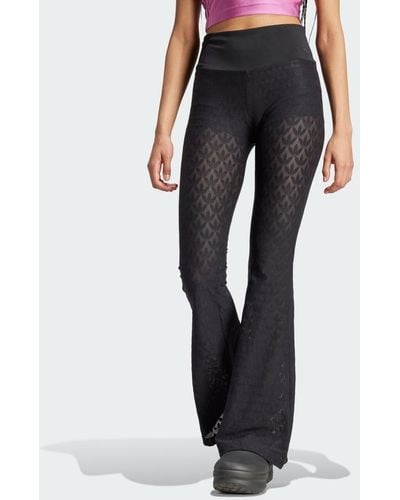 adidas Fashion Monogram Lace Flared Trousers - Zwart
