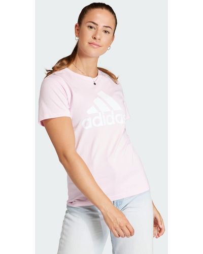 adidas T-shirt LOUNGEWEAR Essentials Logo - Rose