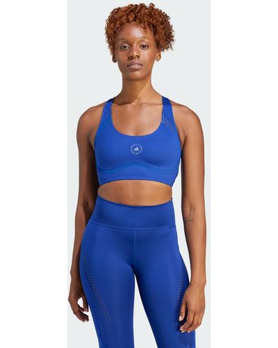 adidas By Stella McCartney TruePurpose Power Impact Training Medium-Support Sport-BH - Blau