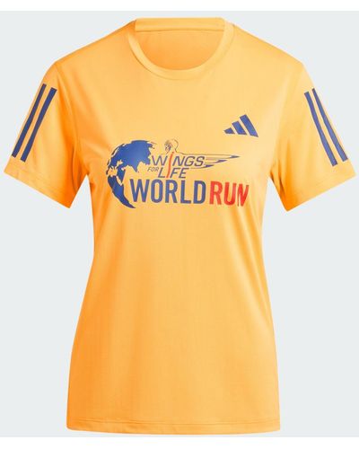 adidas Wings for Life World Run Participant T-shirt - Giallo