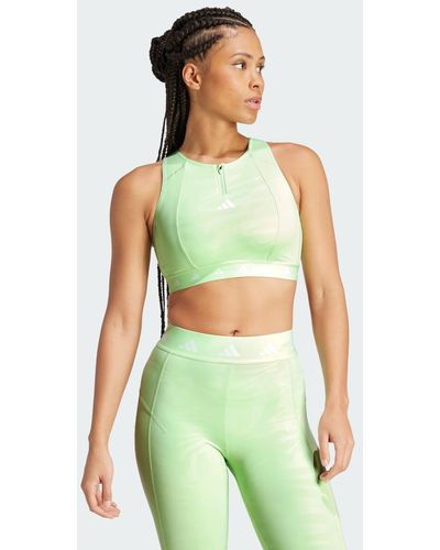 adidas Sujetador Powerimpact Training Medium-Support Techfit High-Neck Zip - Verde