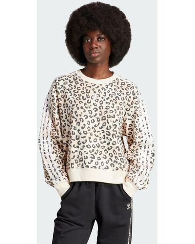 adidas Originals Leopard Luxe Trefoil Sweatshirt - Weiß