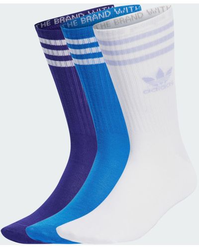 adidas Mid Cut Crew Socks 3 Pairs - Blue
