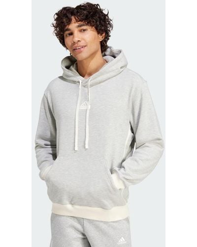 adidas Lounge French Terry Colored Mélange Hoodie - Grigio