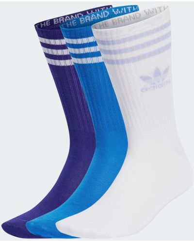 adidas Mid Cut Crew Socken, 3 Paar - Blau