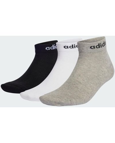 adidas Think Linear Ankle Socken, 3 Paar - Grau