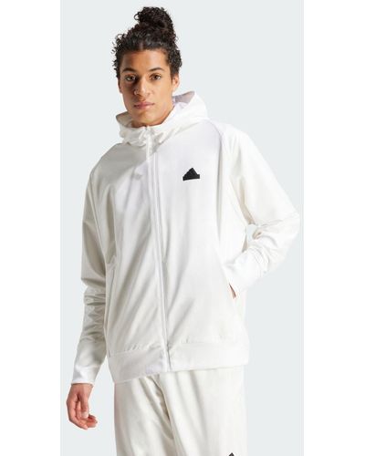 adidas Track Top Z.N.E. Woven Full-Zip Hooded - Bianco