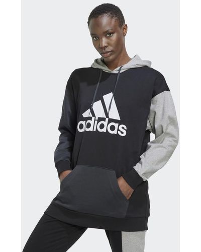 adidas Essentials Colorblock Logo Oversized Hoodie - Zwart