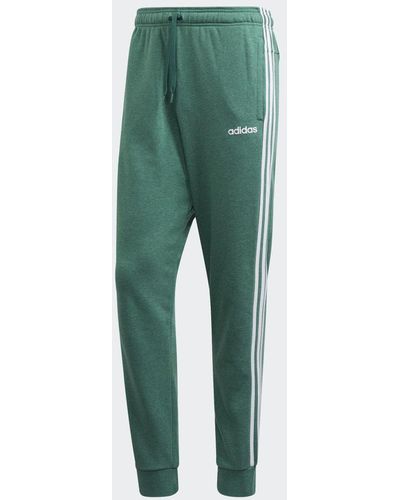 adidas Pantaloni Essentials 3-Stripes Tapered Cuffed - Verde