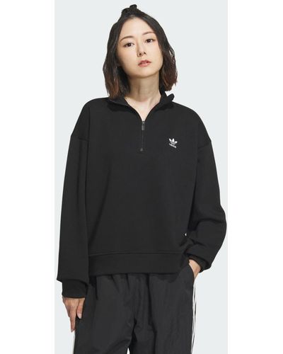 adidas Originals Sweat-shirt 1/2 zip Essentials - Noir