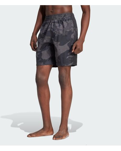 adidas Camo Allover Print Swim Shorts - Blue