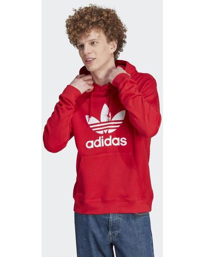 adidas Trefoil Sweats à capuche - Rouge