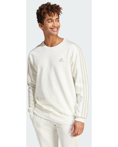 adidas Essentials French Terry 3-Streifen Sweatshirt - Weiß