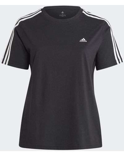 adidas T-shirt LOUNGEWEAR Essentials Slim 3-Stripes - Noir