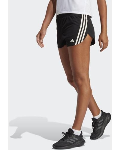 adidas Run Icons 3-Streifen Low Carbon Running Shorts - Schwarz