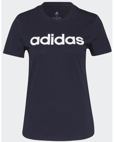 adidas LOUNGEWEAR Essentials Slim Logo T-Shirt - Blau