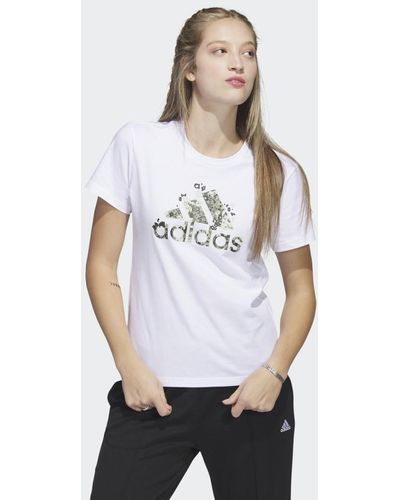 adidas Floral Badge Of Sport Graphic T-Shirt - Bianco