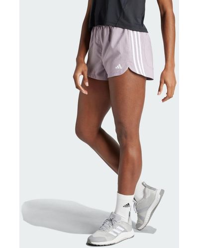 adidas Pacer Training 3-Streifen Woven High-Rise Shorts - Weiß