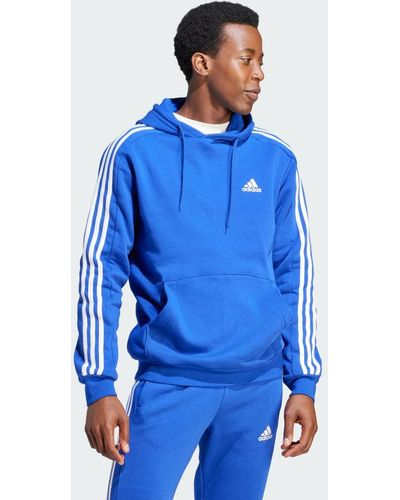 adidas Hoodie Essentials Fleece 3-Stripes - Blu