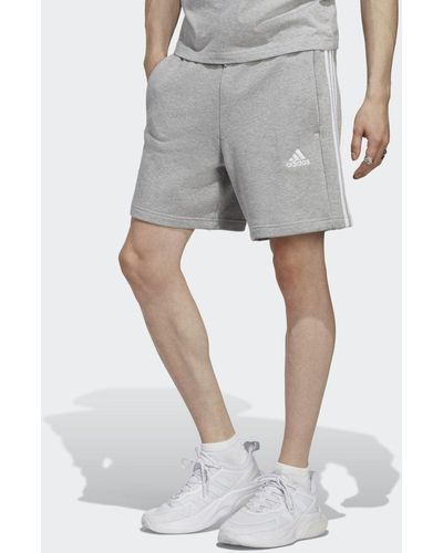 adidas Pantalón corto Essentials French Terry 3 bandas - Gris