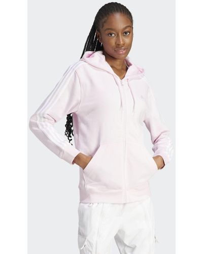 adidas Kapuzensweatshirt "ESSENTIALS 3STREIFEN FRENCH TERRY REGULAR KAPUZENJACKE", (1 tlg.) - Pink