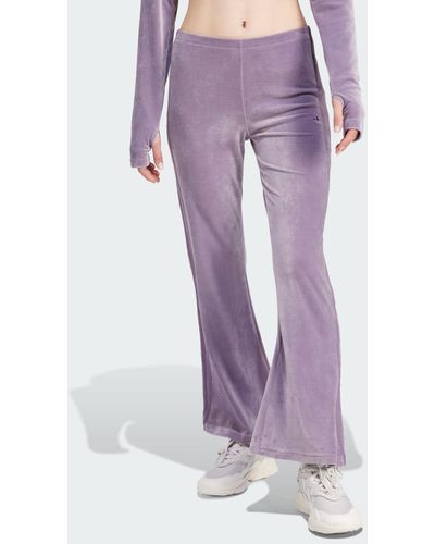 adidas Crushed Velvet Flared Hose - Lila