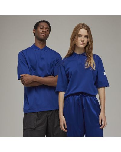 adidas Y-3 Short Sleeve Poloshirt - Blau