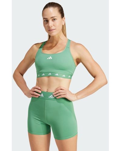 adidas Reggiseno sportivo Powerreact Training Medium-Support Techfit - Verde