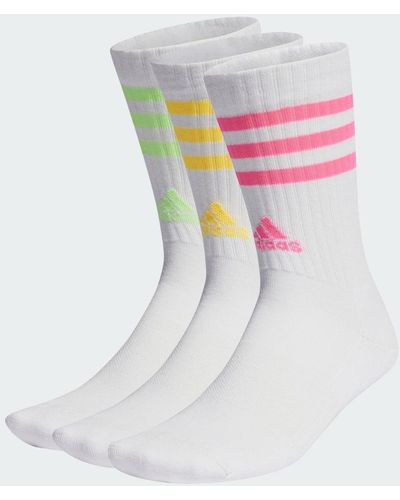 adidas 3-Streifen Cushioned Crew Socken, 3 Paar - Weiß