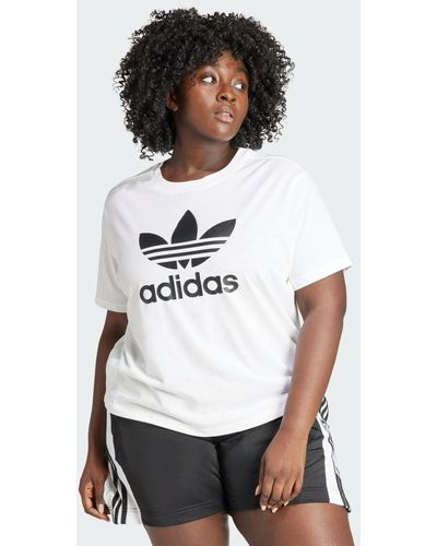 adidas Originals T-shirt adicolor Trefoil Boxy (Curvy) - Bianco