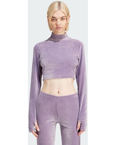 adidas Velvet Crop-Top - Lila