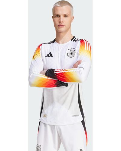 adidas Germany 24 Long Sleeve Home Authentic Jersey - White