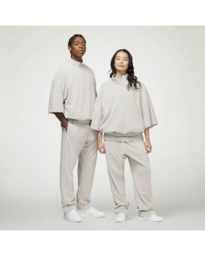 adidas Basketball Velour 1/2 Zip Sweatshirt - Weiß