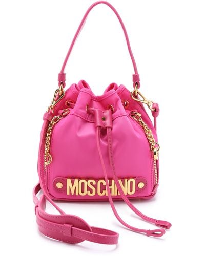 Moschino Nylon Bucket Bag - Pink