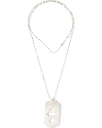 Chrome Hearts Engraved Dog Tag Necklace - Metallic